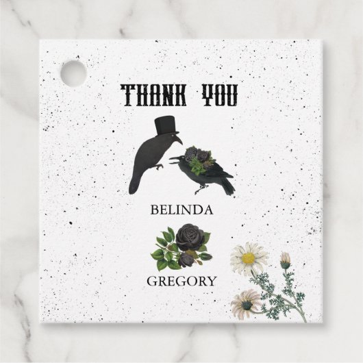 ゴシック様式ハロウィーンブラックバラ結婚ズクロース フェイバータグ (正面)