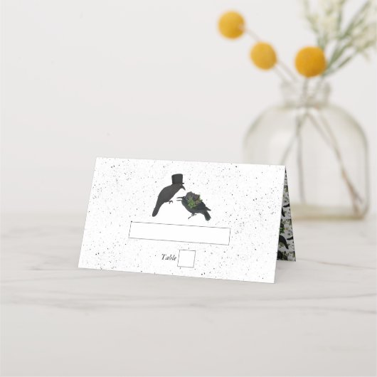 ゴシック様式ハロウィーンブラックバラ結婚ズクロース プレイスカード (正面)