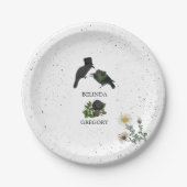 ゴシック様式ハロウィーンブラックバラ結婚ズクロース ペーパープレート (正面)