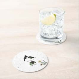 ゴシック様式ハロウィーンブラックバラ結婚ズクロース ラウンドペーパーコースター