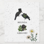 ゴシック様式ハロウィーンブラックバラ結婚ズクロース ワインラベル (シングルラベル)