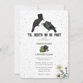 ゴシック様式ハロウィーンブラックバラ結婚ズクロース 招待状 (正面)