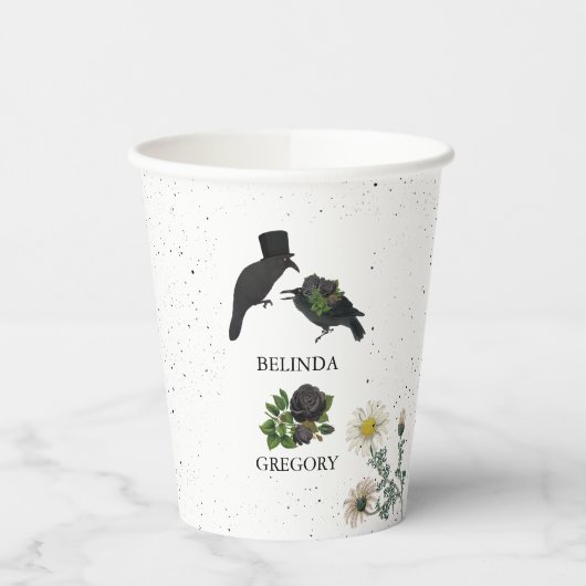 ゴシック様式ハロウィーンブラックバラ結婚ズクロース 紙コップ (左)