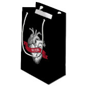 ゴシック様式ハートのバレンタインデー スモールペーパーバッグ (裏面アングル)