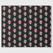 ゴシック様式ハートのバレンタインデー ラッピングペーパー (フラット)