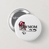 ゴシック様式ハートの新しいお母さん 缶バッジ (正面&裏面)