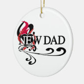 ゴシック様式ハートの新しいパパのTシャツおよびギフト セラミックオーナメント (左)