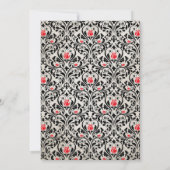 ゴシック様式バラの黒くおよび赤い結婚式招待状 招待状 (裏面)