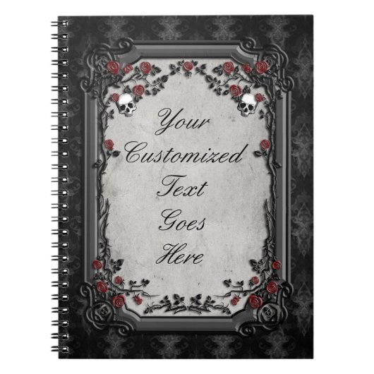 ゴシック様式バラ及びスカル ノートブック (正面)