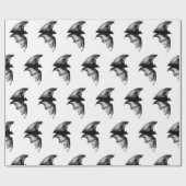 ゴシック様式バンパイアこうもり ラッピングペーパー (フラット)