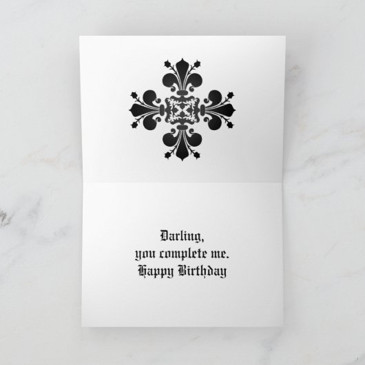 ゴシック様式パンクの王室のな（紋章の）フラ・ダ・リのダマスク織の黒の灰色 カード (内部)