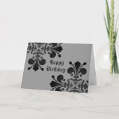 ゴシック様式パンクの王室のな(紋章の)フラ・ダ・リのダマスク織の黒の灰色 カード (正面)