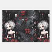 ゴシック様式パンク代替クリスマスフェアリー ラッピングペーパーシート (正面3)