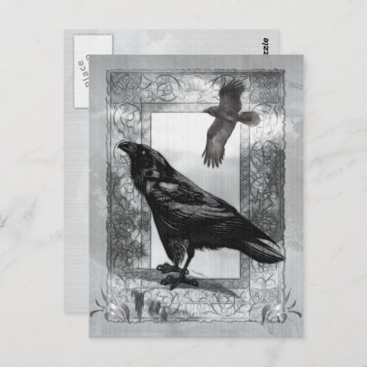 ゴシック様式ビクトリアンなワタリガラスのファンタジーの芸術 ポストカード (正面/裏面)