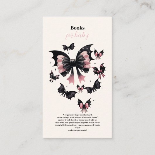 ゴシック様式ピンクのハロウィーンの赤ちゃんシャワーベビー エンクロージャーカード (正面)