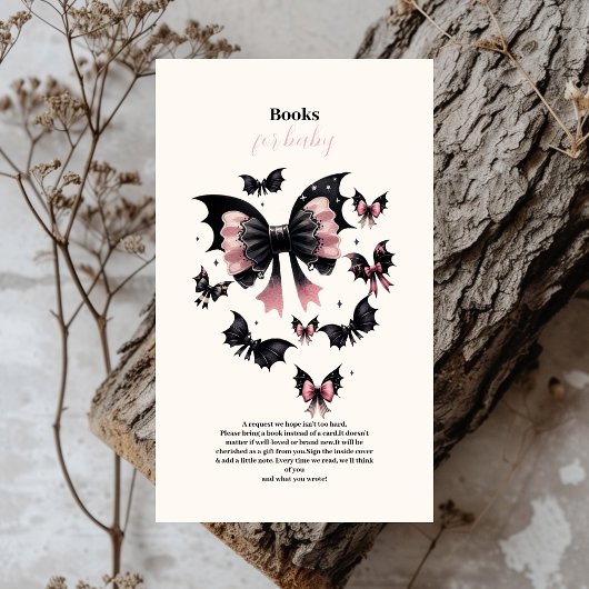 ゴシック様式ピンクのハロウィーンの赤ちゃんシャワーベビー エンクロージャーカード