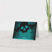 ゴシック様式ファンタジーのスカルは感謝していしています サンキューカード (裏面)