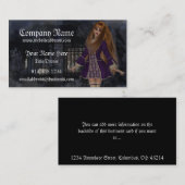 ゴシック様式ファンタジーの名刺:: 赤毛の紫色 名刺 (正面/裏面)