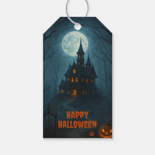 ゴシック様式ファンタジー | キャッスル幽霊のよく出る&ミスティ・ムーンライト ギフトタグ (正面)