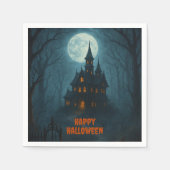 ゴシック様式ファンタジー | キャッスル幽霊のよく出る&ミスティ・ムーンライト スタンダードカクテルナプキン (正面)