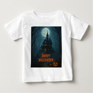 ゴシック様式ファンタジー キャッスル幽霊のよく出る&ミスティ・ムーンライト ベビーTシャツ