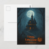 ゴシック様式ファンタジー | キャッスル幽霊のよく出る&ミスティ・ムーンライト ポストカード (正面/裏面)