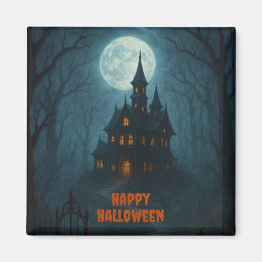 ゴシック様式ファンタジー | キャッスル幽霊のよく出る&ミスティ・ムーンライト マグネット (正面)