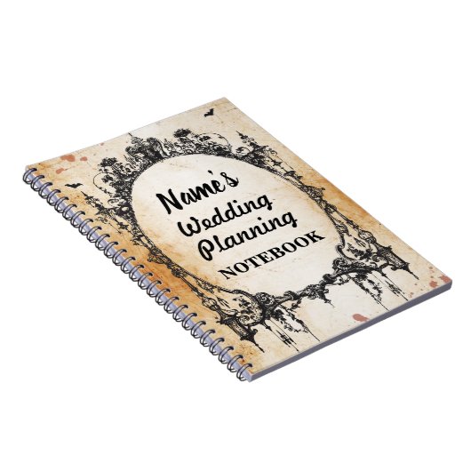 ゴシック様式フレームのクリームのノートの結婚式の計画のノート ノートブック (右側)