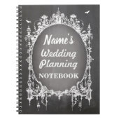 ゴシック様式フレームのチョークのノートの結婚式の計画のノート ノートブック (正面)