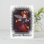 ゴシック様式ブライダルシャワーの招待の小さい悪魔のてんとう虫3 招待状 (スタンド正面)