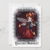 ゴシック様式ブライダルシャワーの招待の小さい悪魔のてんとう虫3 招待状 (正面)