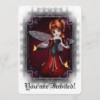 ゴシック様式ブライダルシャワーの招待の小さい悪魔のてんとう虫3 招待状
