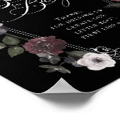 ゴシック様式ブラックウォーターフローラブックベビー標識 ポスター (角)