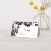 ゴシック様式ブラックダーク牡丹ヴィンテージ結婚ゴシック プレイスカード (裏面)