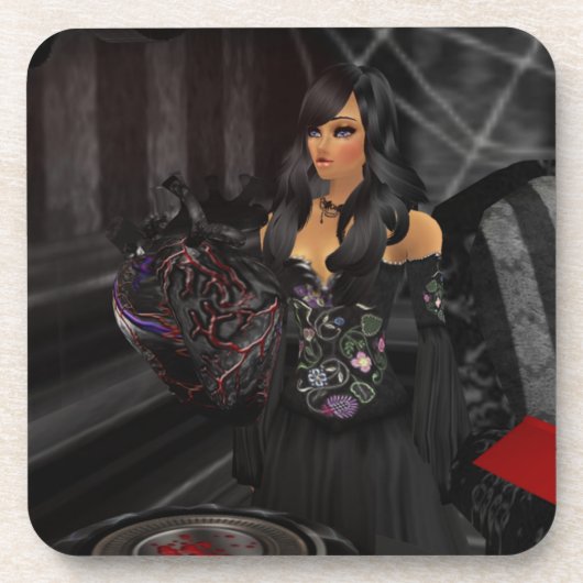 ゴシック様式ブラックハートコースター コースター (正面)