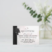 ゴシック様式ブラックバラこうもり披露宴カード3.5 x 2.5 エンクロージャーカード (スタンド正面)