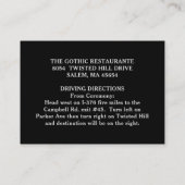 ゴシック様式ブラックバラこうもり披露宴カード3.5 x 2.5 エンクロージャーカード (裏面)