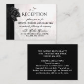 ゴシック様式ブラックバラこうもり披露宴カード3.5 x 2.5 エンクロージャーカード (正面/裏面)