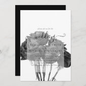 ゴシック様式ブラックバラゴシック結婚式 招待状 (正面/裏面)