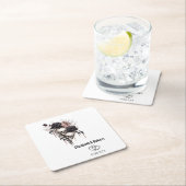 ゴシック様式ブラックバラスカル結婚ズ スクエアペーパーコースター (インサイチュ)