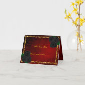 ゴシック様式ブラックバラブラッドレッド結婚ズテーブルプレイス カード (黄色い花)