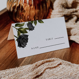 ゴシック様式ブラックバラヴィンテージ結婚式台番号 プレイスカード