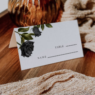 ゴシック様式ブラックバラヴィンテージ結婚式台番号 プレイスカード