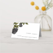 ゴシック様式ブラックバラヴィンテージ結婚式台番号 プレイスカード (正面)