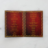 ゴシック様式ブラックバラ血レッド結婚式 プログラムカード カード (内部)