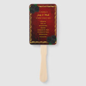 ゴシック様式ブラックバラ血レッド結婚式 プログラム ハンドファン (正面)