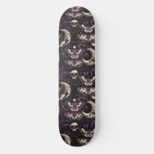 ゴシック様式ブラックパープルスカルモスムーンスケートボード スケートボード