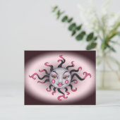 ゴシック様式ブラックピンクサン女神ポストカード ポストカード (スタンド正面)