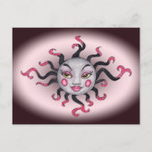 ゴシック様式ブラックピンクサン女神ポストカード ポストカード (正面)