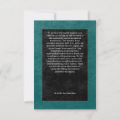 ゴシック様式ブラックレイヴンブラックバラティール（緑がかった色）結婚写真 サンキューカード (裏面)